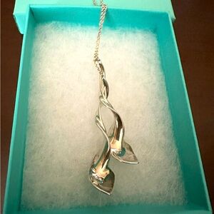 Tiffany and Co. Double Orchid Pendant Necklace